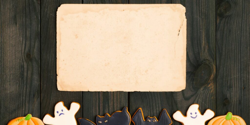 Halloween invitation with halloween cookies